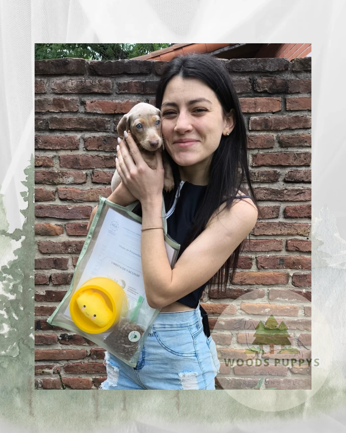 Cachorro con su nueva familia