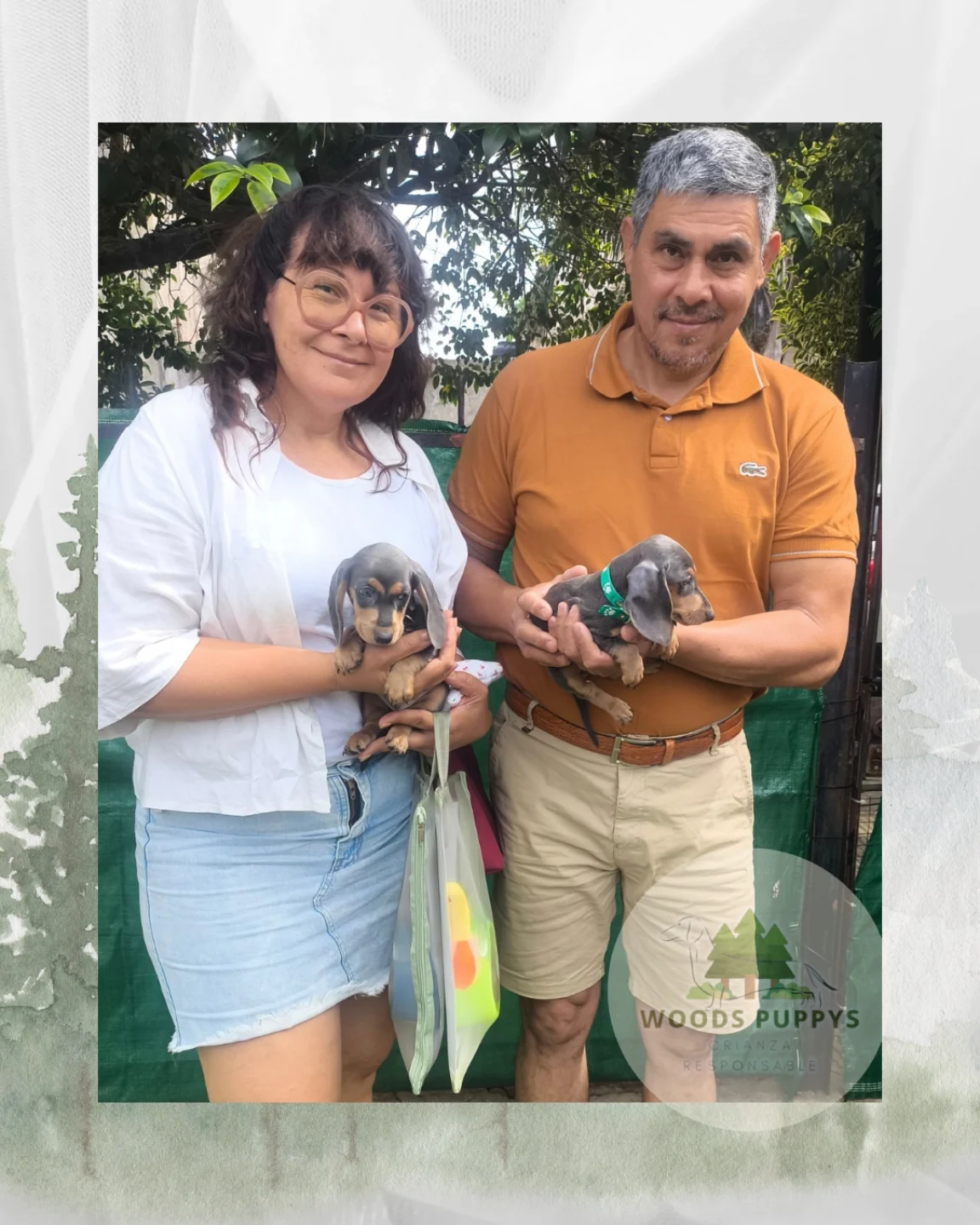 Cachorro con su nueva familia